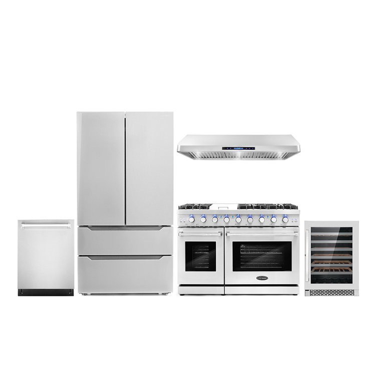 Cosmo 5 Piece Kitchen Appliance Package with French Door